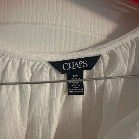 Chaps White Ruffled Blouse - Picture 4 of 4